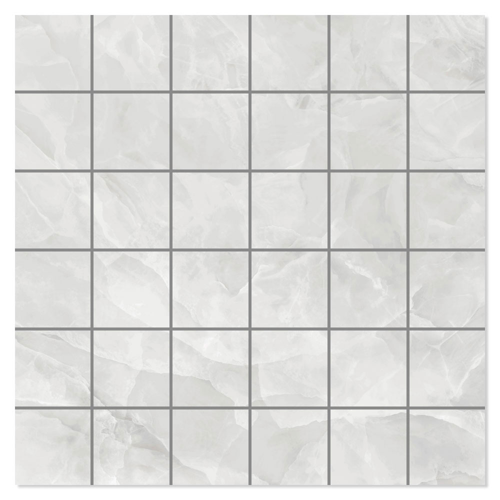 Marmor Mosaikkflis Poyotello Lys Grå Polert 30x30 (5x5) cm